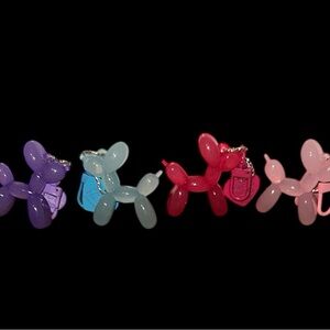 NWOT Colorful Balloon Dog Keychains or Zipper pull